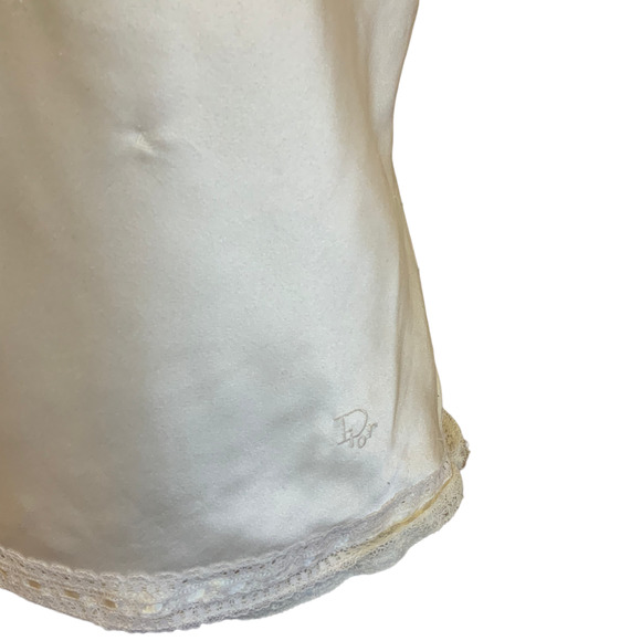 Dior White Lace Trim Chemise - Picture 6 of 6